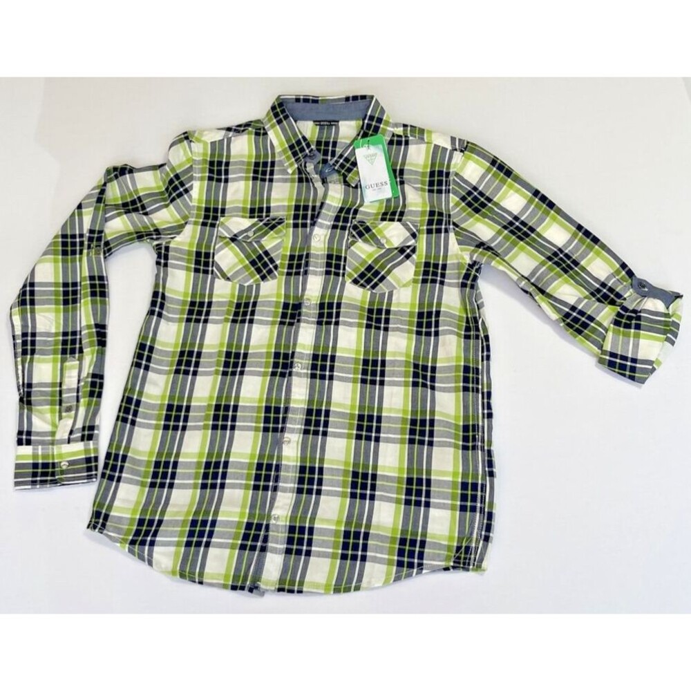 Guess Mens Shirt Plaid Pearl Snap Western Wear Cowboy Pocket NWT $79 Size Medium